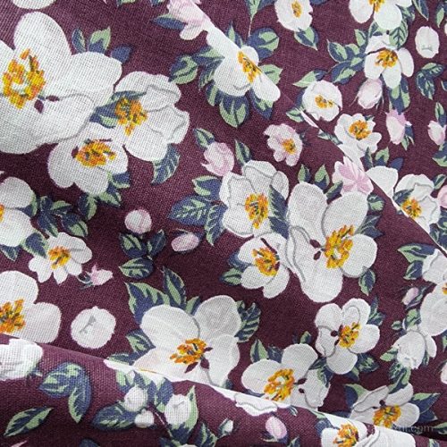 Fehér virágos pamutvászon