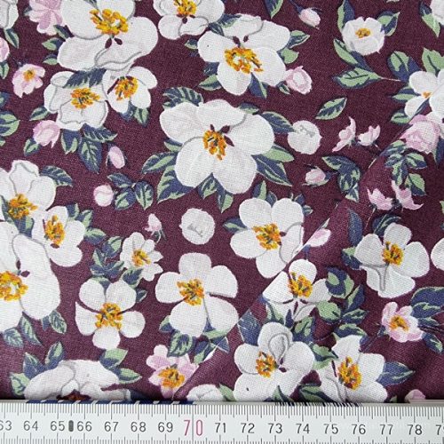 Fehér virágos pamutvászon