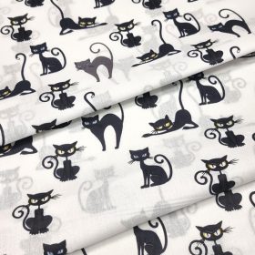 Black cat cotton percale, 150 cm wide (13285-1)