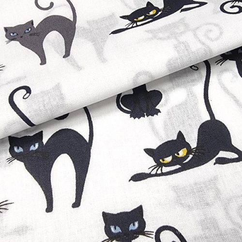 Black cat cotton percale, 150 cm wide (13285-1)