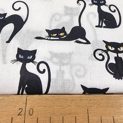Black cat cotton percale, 150 cm wide (13285-1)