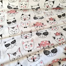 Vidám macskák pamut perkál 150 cm széles (13383-1)