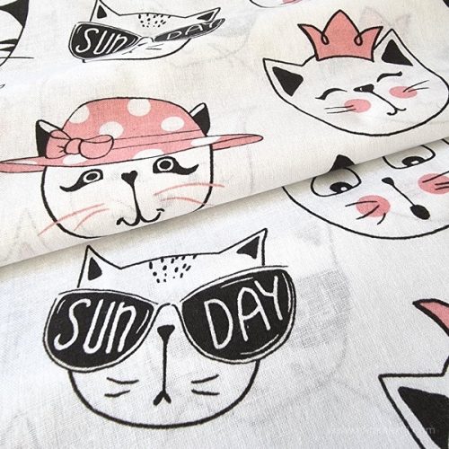 Vidám macskák pamut perkál 150 cm széles (13383-1)