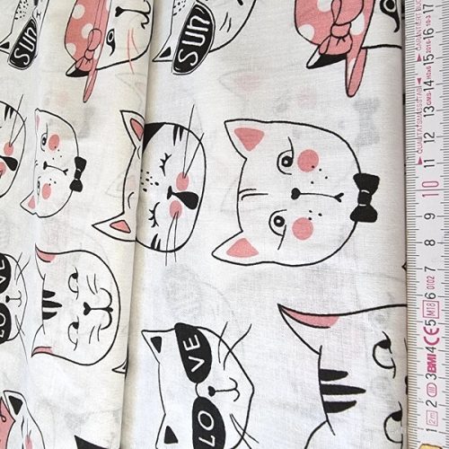 Vidám macskák pamut perkál 150 cm széles (13383-1)