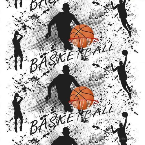 Kosárlabda játék pamut perkál 150 cm széles (13419)