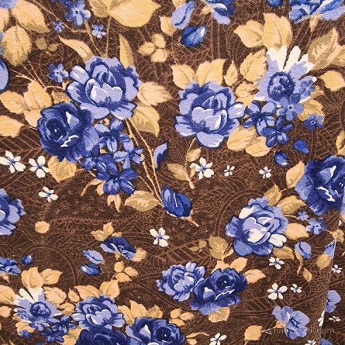 Barna, zafírkék rózsa mintás prémium flanel