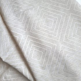   Rombusz mintás jacquard (damaszt) kevert szálas len szövet 305 cm széles