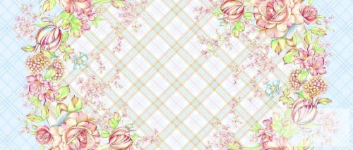 Festői virágok, pamutvászon half panama 150 cm széles