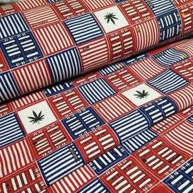 Piros-kék kockás prémium flanel