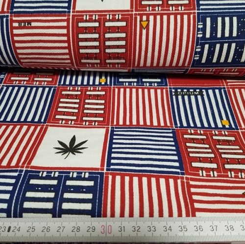 Piros-kék kockás prémium flanel