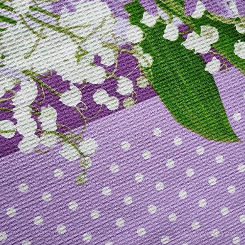 Lilies of the valley-hyacinths waffle fabric 50 cm width