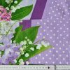 Lilies of the valley-hyacinths waffle fabric 50 cm width