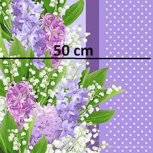 Lilies of the valley-hyacinths waffle fabric 50 cm width