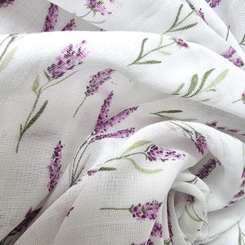 Levendula mintás pamut muszlin (dupla géz)