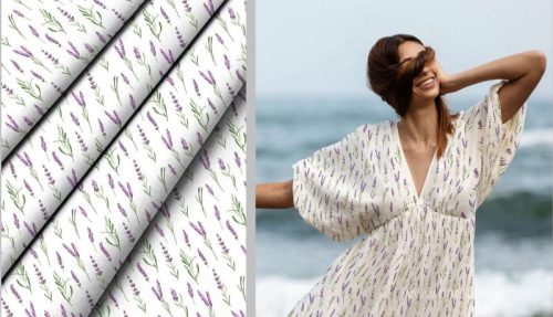 Levendula mintás pamut muszlin (dupla géz)