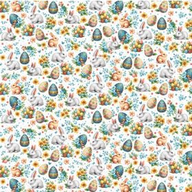 Easter eggs waffle fabric, 150 cm wide.
