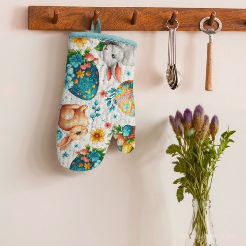 Easter eggs waffle fabric, 150 cm wide.