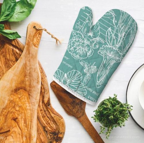 Flóra és Fauna pamutvászon (half panama) alapon fehér minta