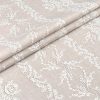 Világos bézs, csipke mintás vastag pamutvászon 50 cm széles