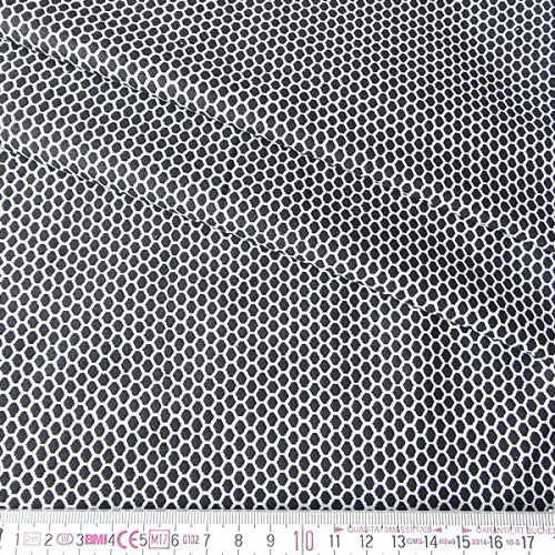 Sötét szürke-fehér ostya mintás pamut perkál 220 cm széles (40060-13)