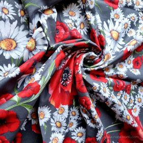   Pipacs-margaréta mintás prémium pamutvászon 220 cm széles (50330)