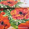 Waffle fabric with a poppy pattern, 50 cm wide.