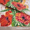Waffle fabric with a poppy pattern, 50 cm wide.