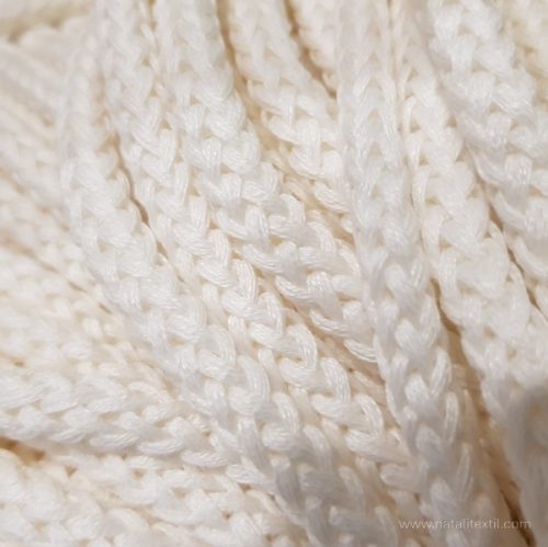 Tört fehér kötött pamut zsinór 10 mm
