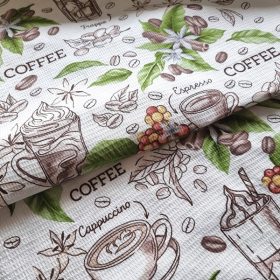 “Vanilla Coffee” waffle fabric, 50 cm wide.
