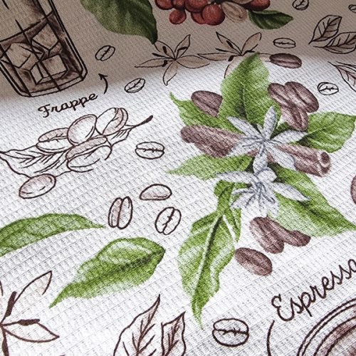 “Vanilla Coffee” waffle fabric, 50 cm wide.