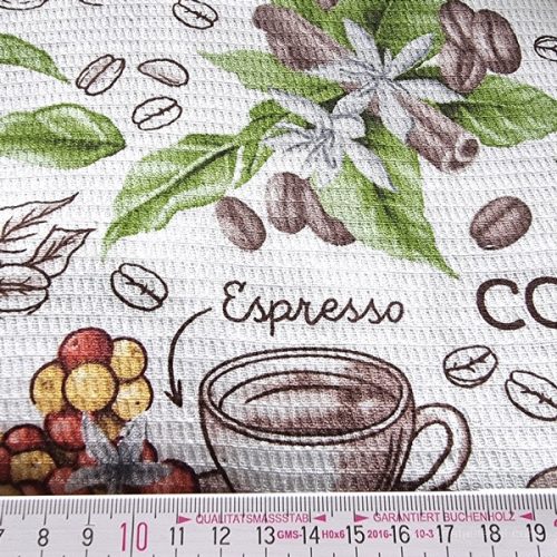 “Vanilla Coffee” waffle fabric, 50 cm wide.
