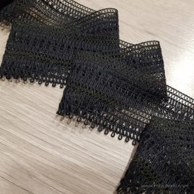 Fekete kevertszálas csipke 67 mm széles