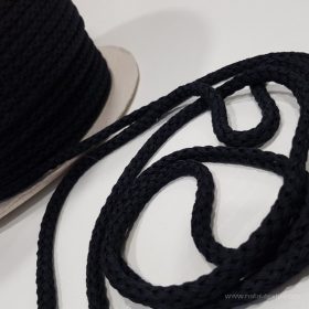Fekete kötött pamut zsinór 10 mm