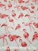 Flamingó fehér alapon designer pamut perkál-finom pamutvászon
