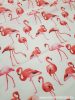 Flamingó fehér alapon designer pamut perkál-finom pamutvászon