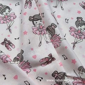   Pici balerina halvány rózsaszín alapon pamut perkál 150 cm széles