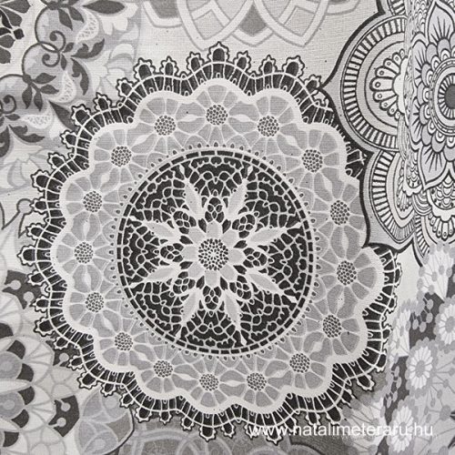 Szürke mandala mintás prémium pamutvászon 220 cm széles