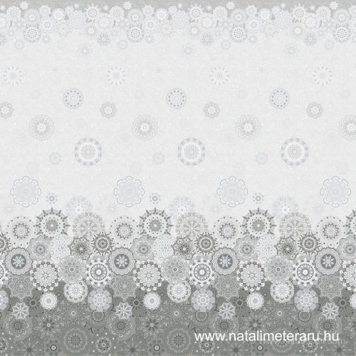 Szürke mandala mintás prémium pamutvászon 220 cm széles
