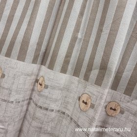 Bézs csíkos prémium pamutvászon 220 cm széles