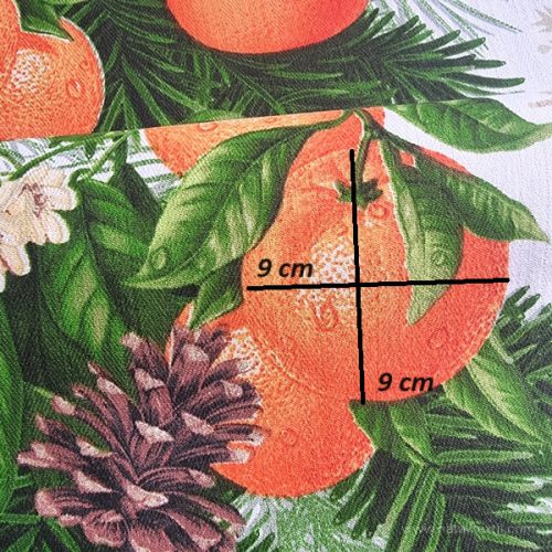 Karácsonyi mandarinok 50 cm-es vastag pamutvászon