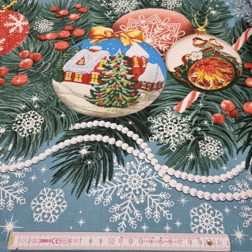 Zöld girland karácsonyi 50 cm széles vastag pamutvászon